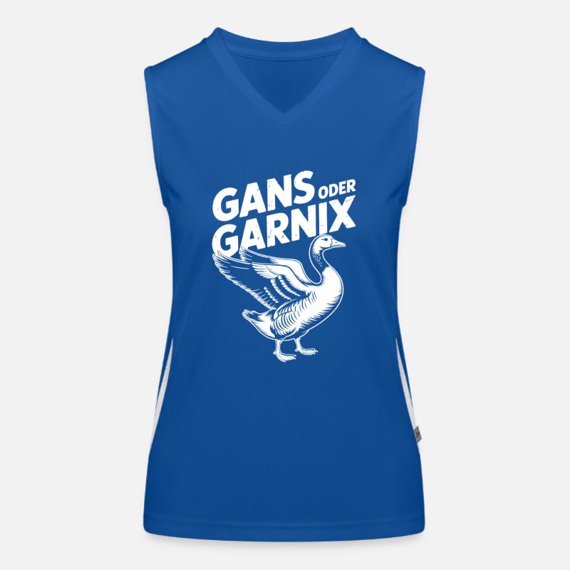 Gans oder garnix Gans und lustiger Spruch Funktionelles Kontrast-Tank Top für Frauen