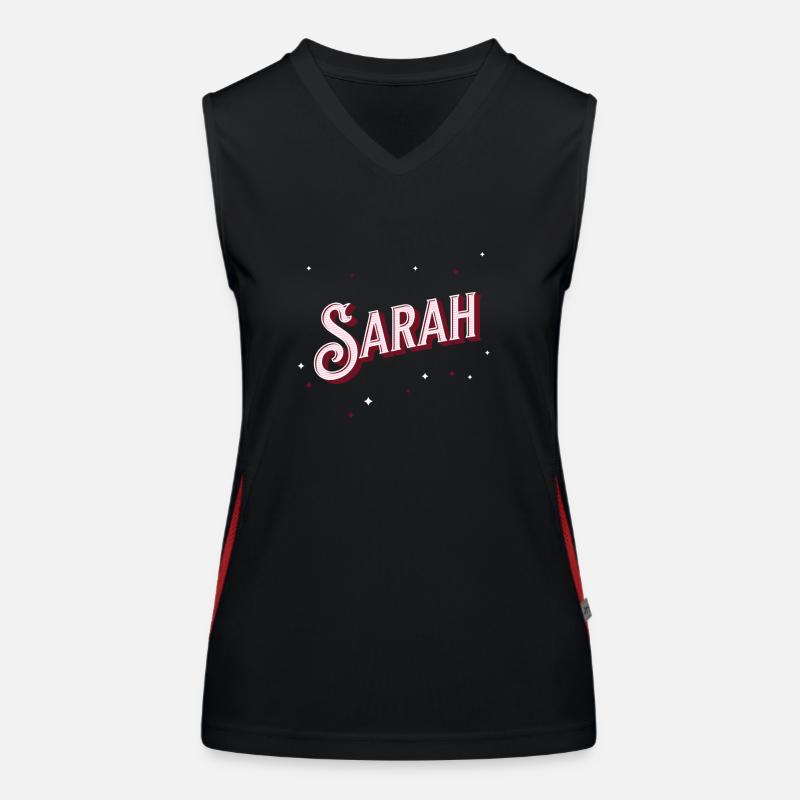 Sarah names personalized Women's Functional Contrast Tank Top