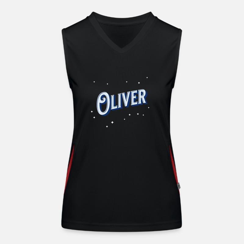 Oliver name personalized Women's Functional Contrast Tank Top