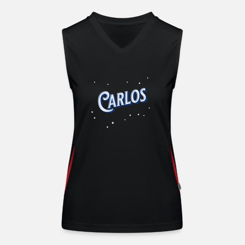 Carlos name personalized Women's Functional Contrast Tank Top