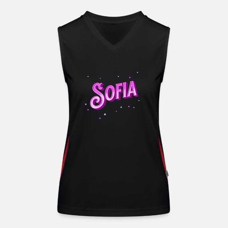 Sofia nom personnalisé Débardeur respirant contrasté Femme