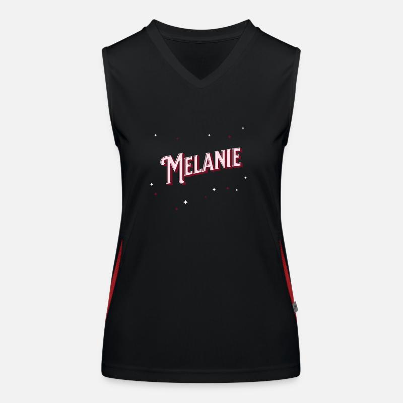 Melanie name personalized Women's Functional Contrast Tank Top