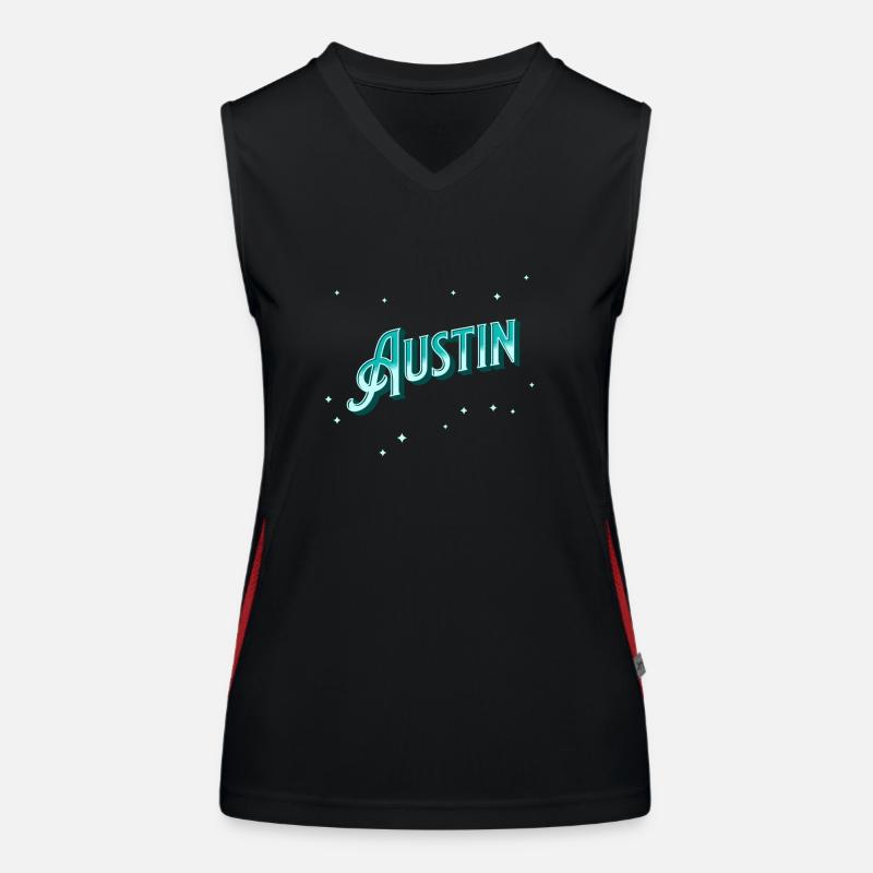 Austin name personalized Women's Functional Contrast Tank Top