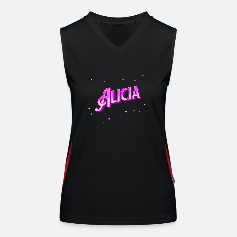 Alicia name personalized Women's Functional Contrast Tank Top