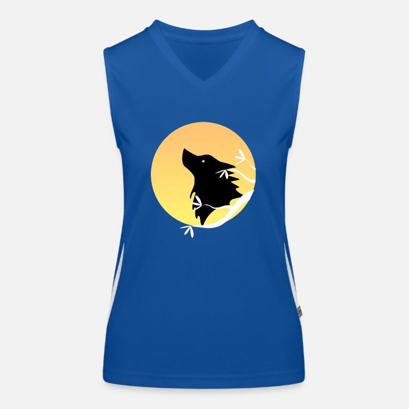 Wolf silhouette Women's Functional Contrast Tank Top
