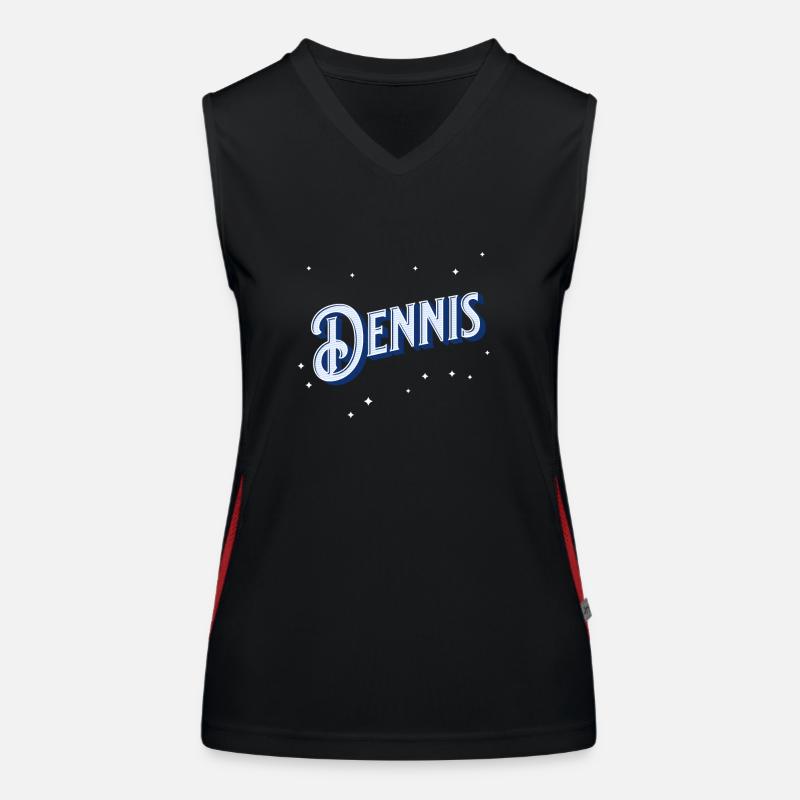 Dennis name personalized Women's Functional Contrast Tank Top