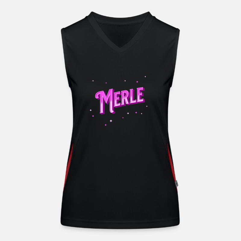 Merle name personalized Women's Functional Contrast Tank Top