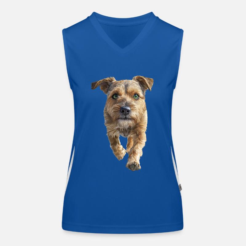 Border Terrier Funktionelles Kontrast-Tank Top für Frauen