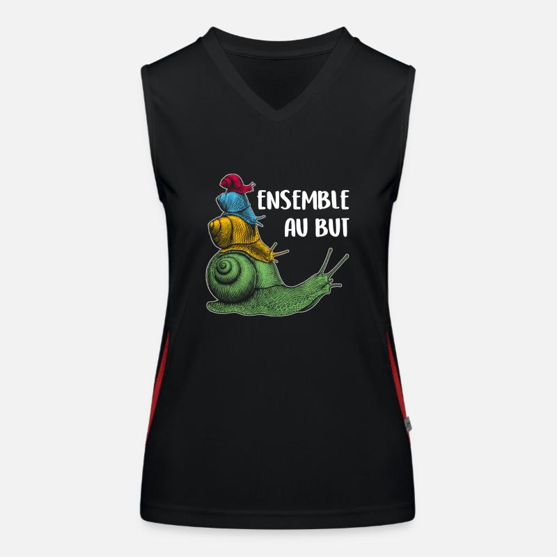 ensemble vers le but quatre escargots et proverbe Débardeur respirant contrasté Femme