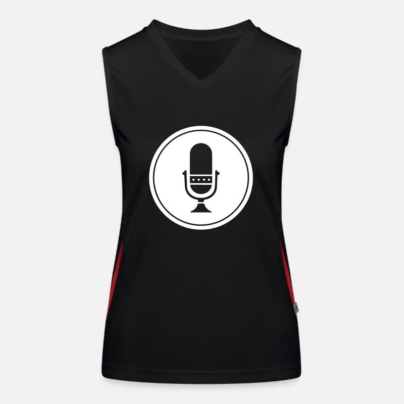 Podcast Microphone Icon Women's Functional Contrast Tank Top