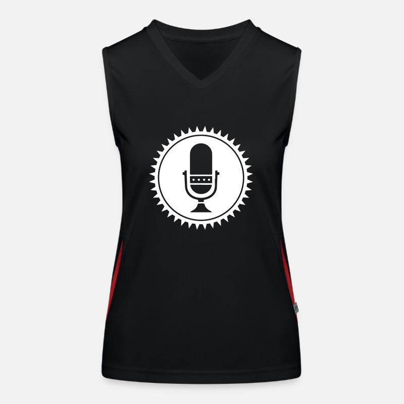 Microphone Podcast Icon Women's Functional Contrast Tank Top