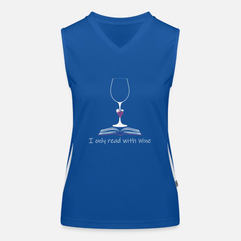 Ich lese nur beim Wein Funktionelles Kontrast-Tank Top für Frauen