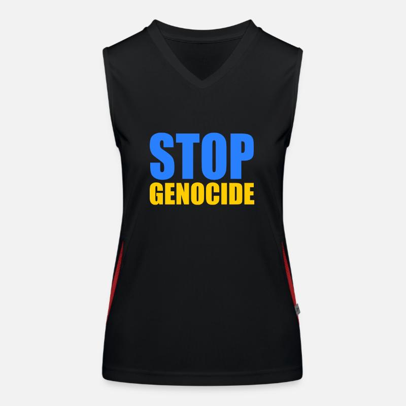Stop genocide Débardeur respirant contrasté Femme