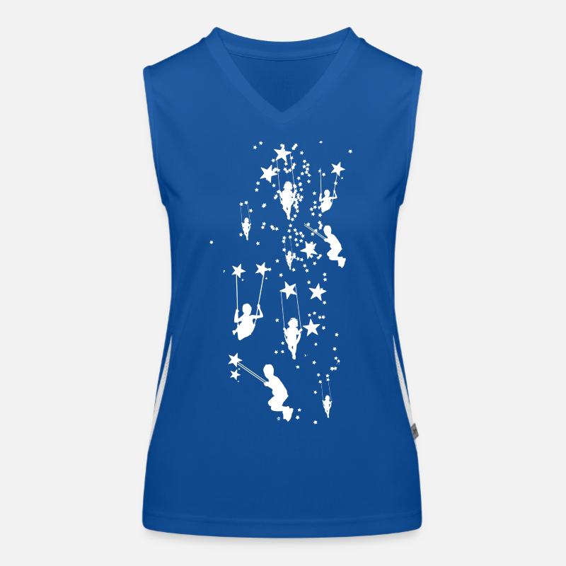 Stars, Drawing, Illustration,Swing,Swings Women's Functional Contrast Tank Top