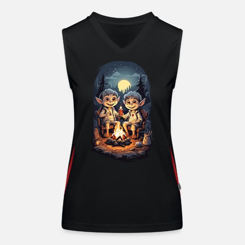 Halloween Camping Vampire Kinder Cartoon Funktionelles Kontrast-Tank Top für Frauen