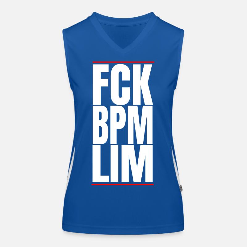 FCK BPM LIM HARD TECHNO NE MEURT JAMAIS Débardeur respirant contrasté Femme