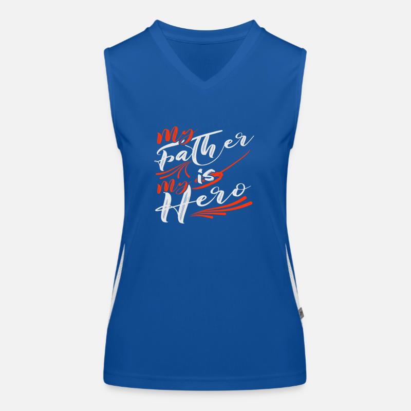 Mein Vater ist mein Held Funktionelles Kontrast-Tank Top für Frauen