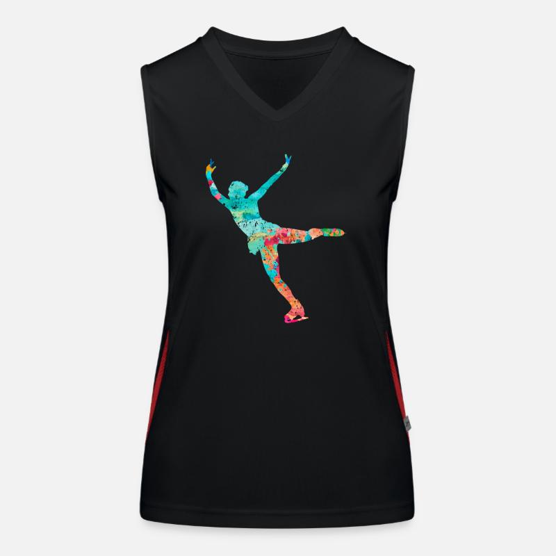 Eiskunstlauf PopArt Funktionelles Kontrast-Tank Top für Frauen