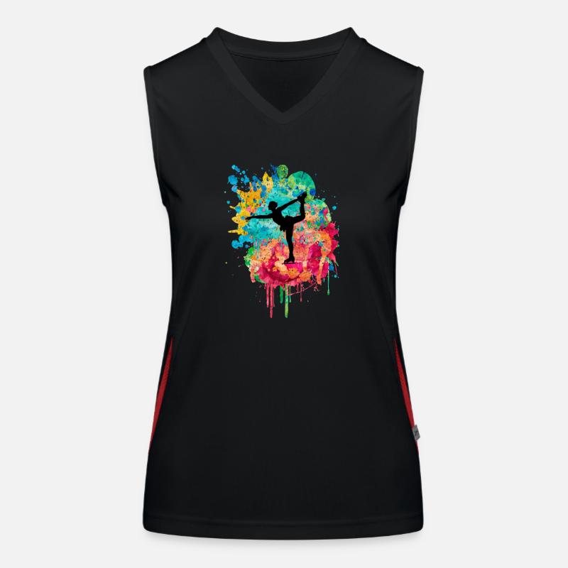 Eiskunstlauf PopArt Funktionelles Kontrast-Tank Top für Frauen