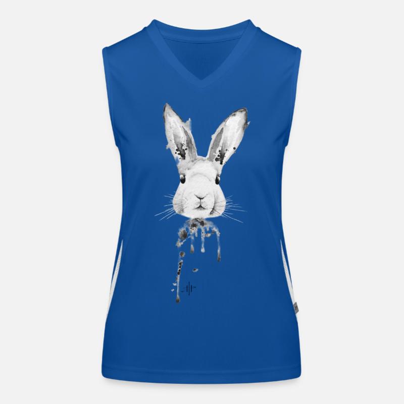Rabbit Black White Women's Functional Contrast Tank Top
