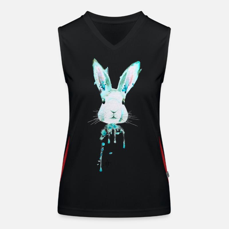 Hase Neon Blau Funktionelles Kontrast-Tank Top für Frauen