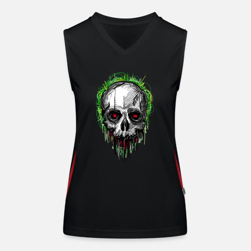 skull_scribble Women's Functional Contrast Tank Top