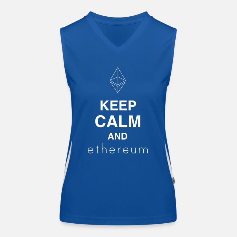 keep calm and etherium Women's Functional Contrast Tank Top