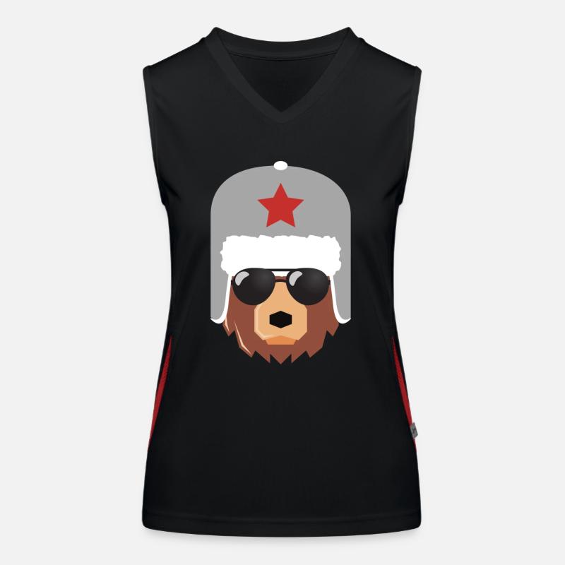 Ours russe, Russie, Poutine, Débardeur respirant contrasté Femme