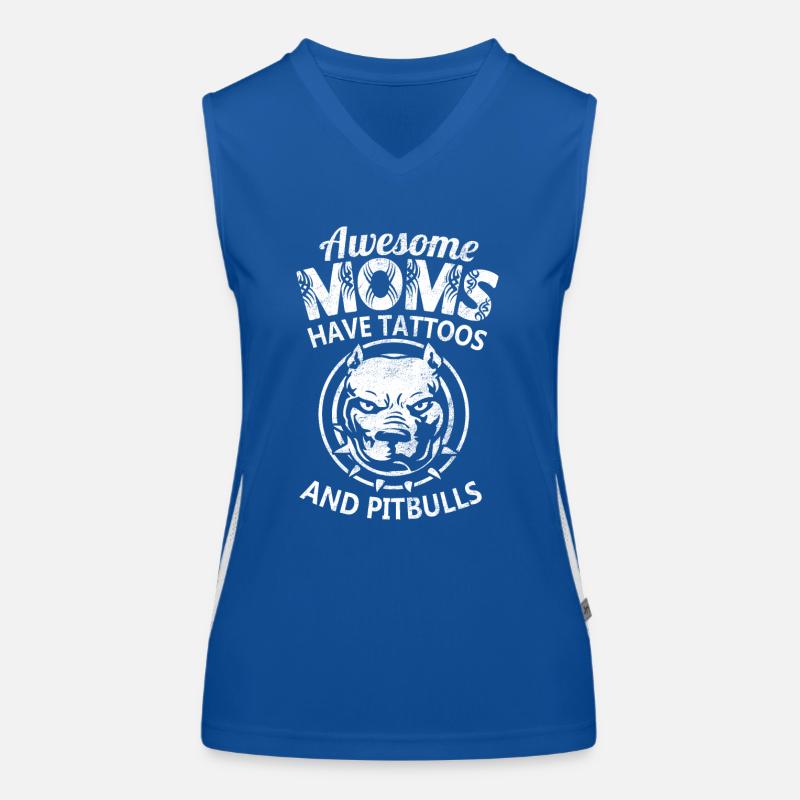 Tolle Mutter hat Tattoos und Pitbulls cool Funktionelles Kontrast-Tank Top für Frauen