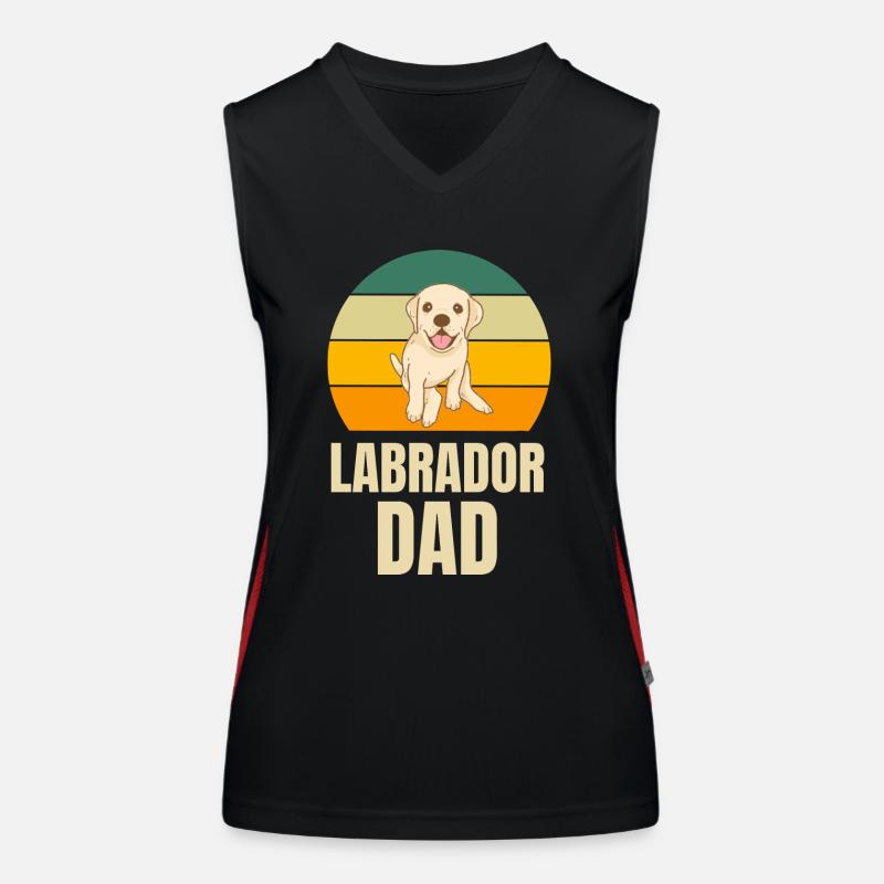 Labrador Papa Hundehalter Vatertag Retro Labrador Funktionelles Kontrast-Tank Top für Frauen