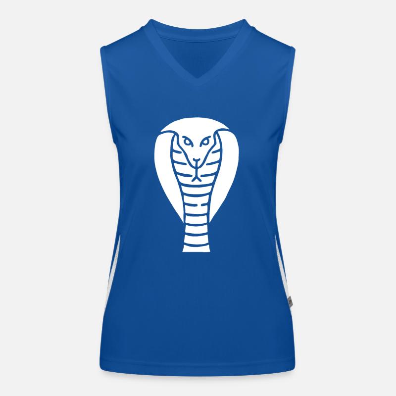 Symbol einer indischen Kobra Schlange Funktionelles Kontrast-Tank Top für Frauen