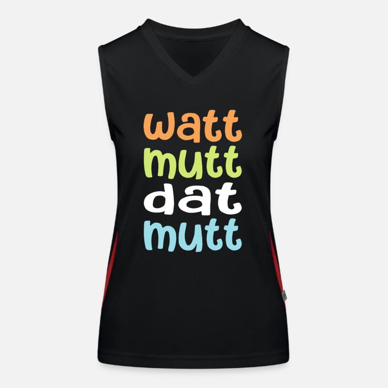 Watt mutt dat mutt Funktionelles Kontrast-Tank Top für Frauen