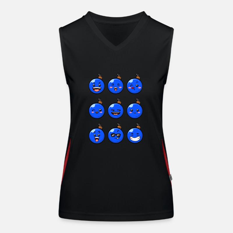 9 Weihnachtskugeln #6/10 Blau Funktionelles Kontrast-Tank Top für Frauen