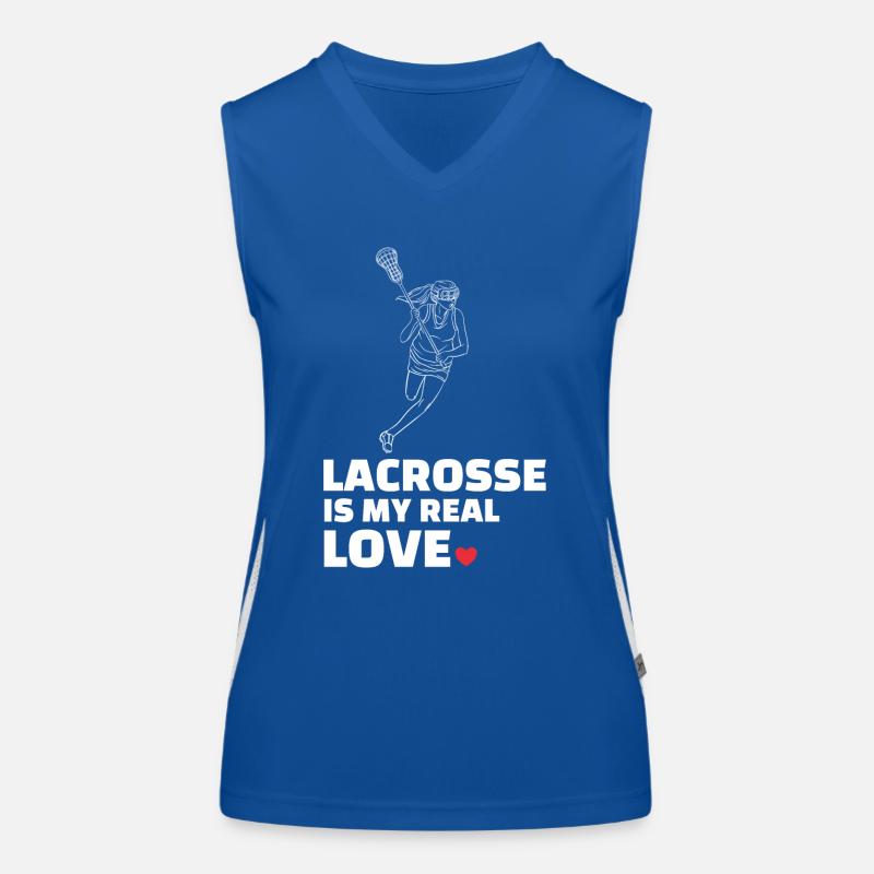 Ich Liebe Lacrosse Funktionelles Kontrast-Tank Top für Frauen