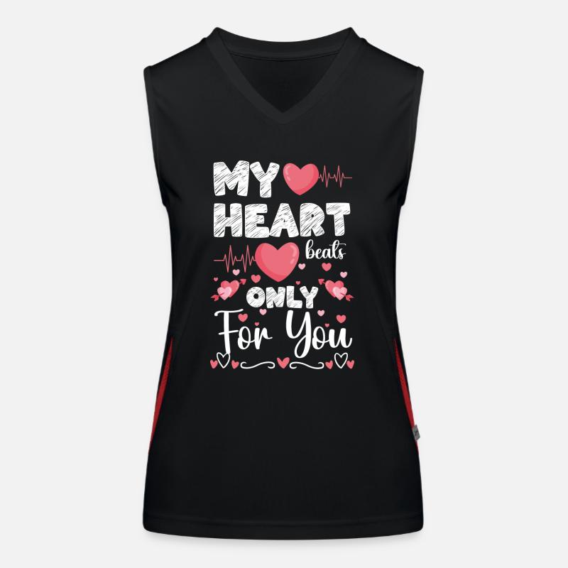 Romantisch Herz Partner Funktionelles Kontrast-Tank Top für Frauen