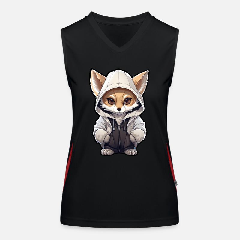 Fennec Fox cool en tenue décontractée Débardeur respirant contrasté Femme