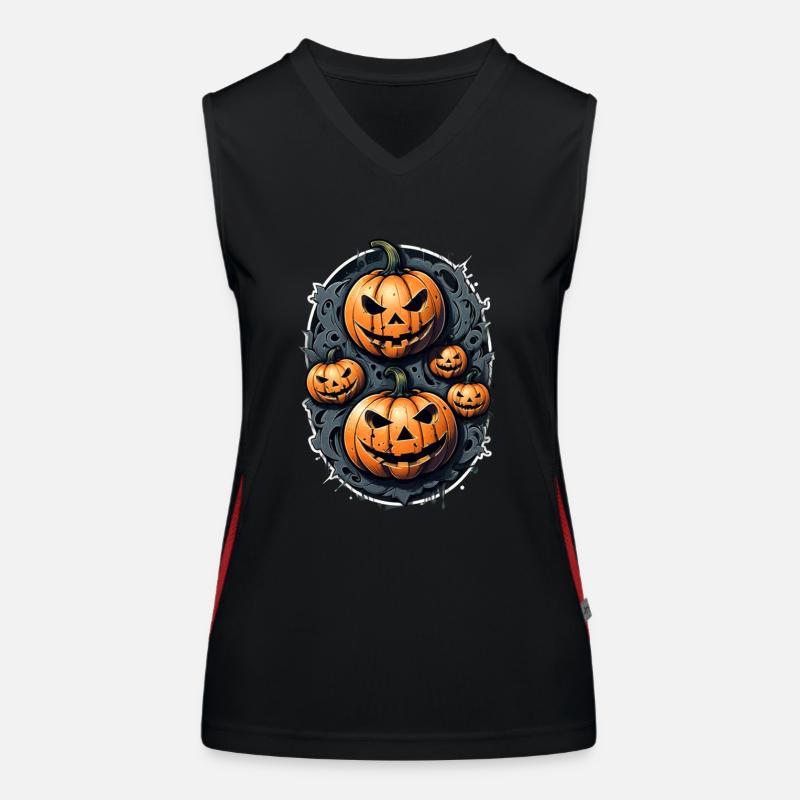Halloween - Pumpkin Monster Women's Functional Contrast Tank Top