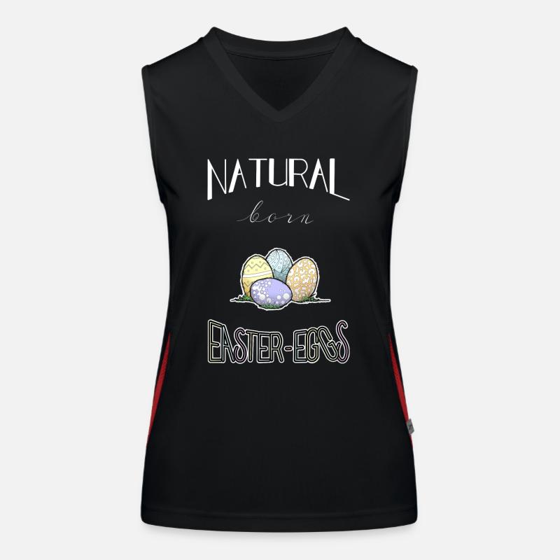 Natural born Easter Eggs for Easter Women's Functional Contrast Tank Top