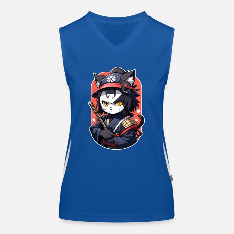 chat ninja - chaton samourai Débardeur respirant contrasté Femme