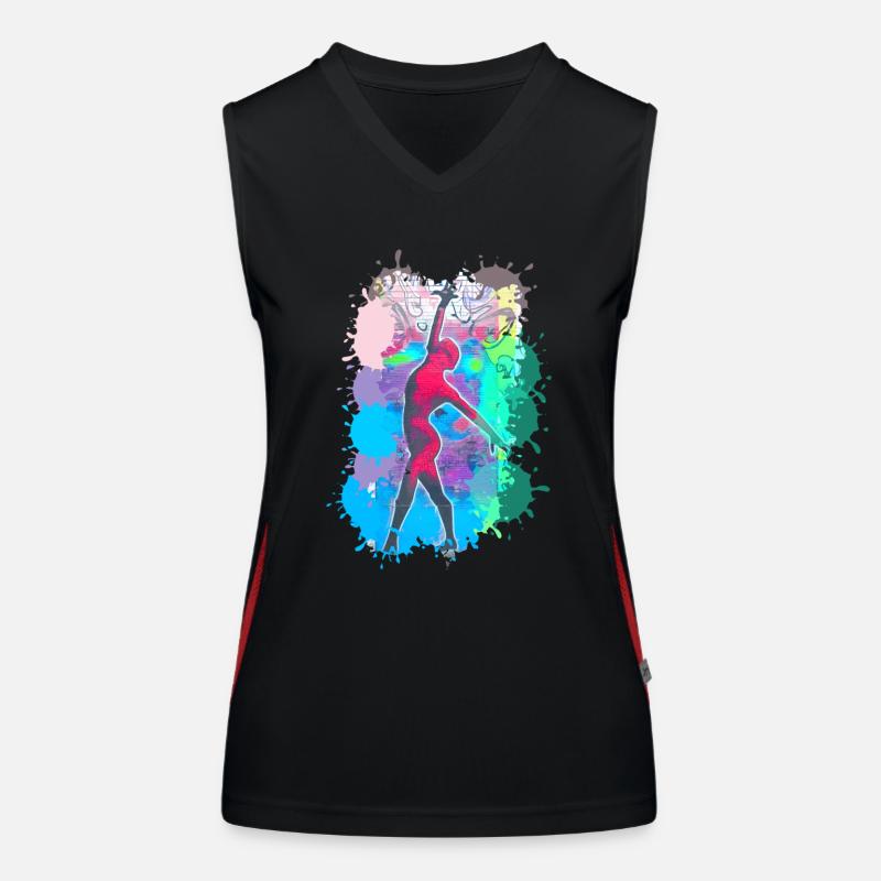 Danseur, danse, illustration, danseur, graffiti Débardeur respirant contrasté Femme