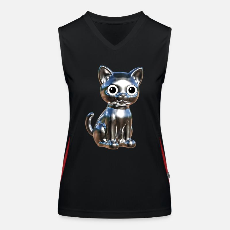 Metallic Chrom Elegance Funktionelles Kontrast-Tank Top für Frauen