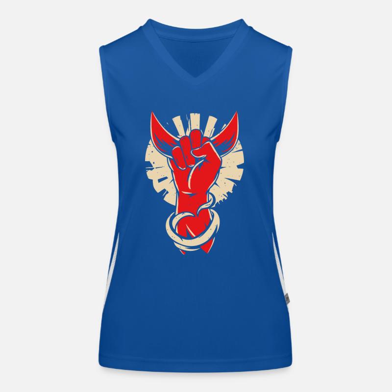 Devil horns hand Women's Functional Contrast Tank Top