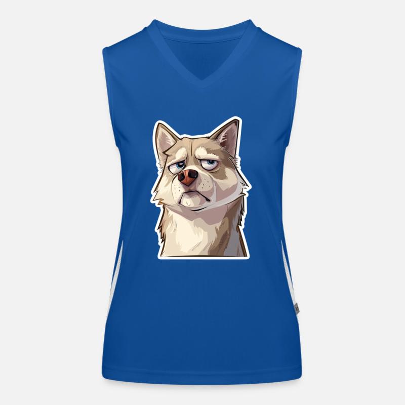 Grumpy the Husky Women's Functional Contrast Tank Top
