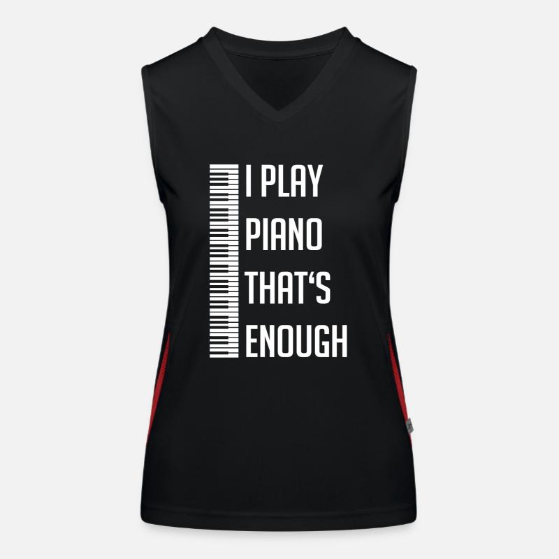 Je joue du piano, ça suffit. Clavier de piano Débardeur respirant contrasté Femme