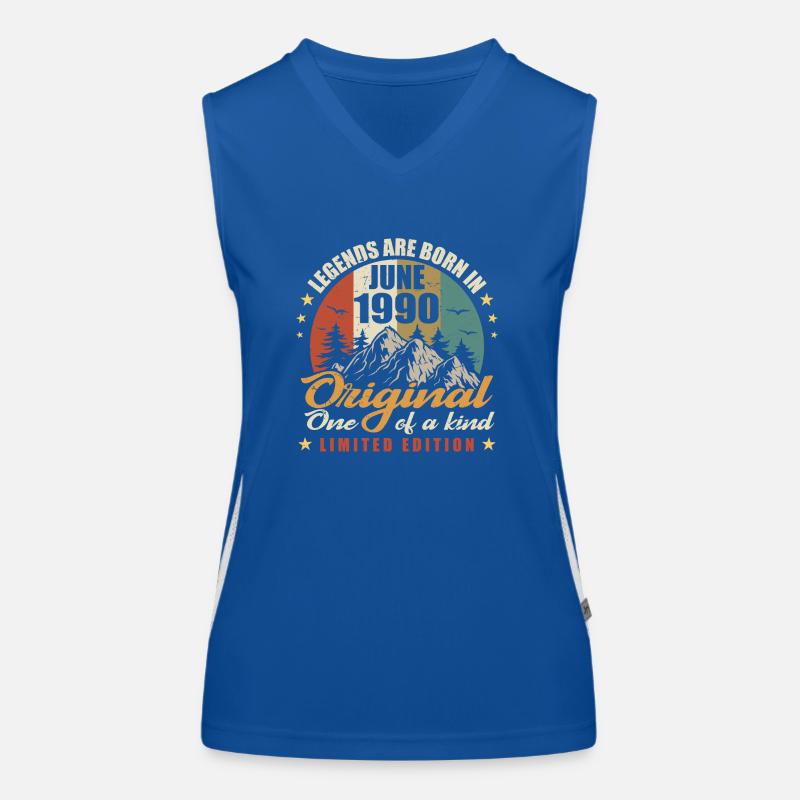 Original legends were born in June 1990 Women's Functional Contrast Tank Top