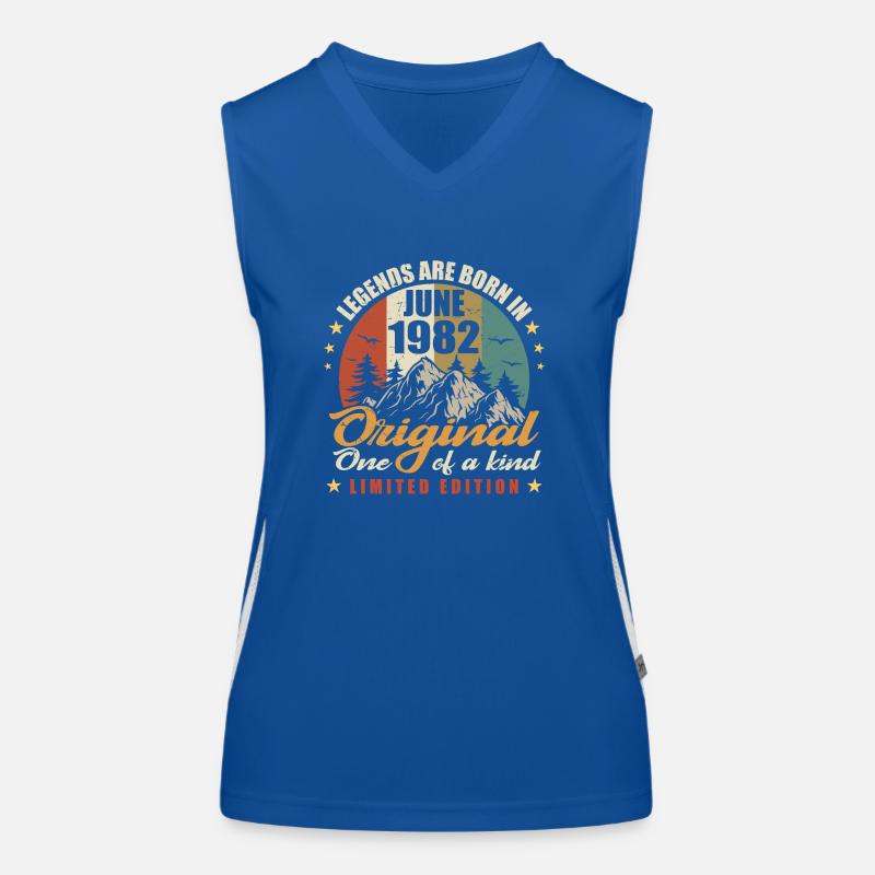 Ursprüngliche Legenden wurden im Juni 1982 geboren Funktionelles Kontrast-Tank Top für Frauen