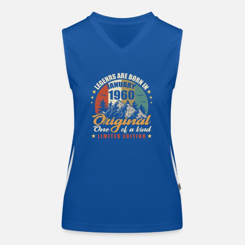 Originelle Legenden werden im Januar 1960 🎉 geboren Funktionelles Kontrast-Tank Top für Frauen