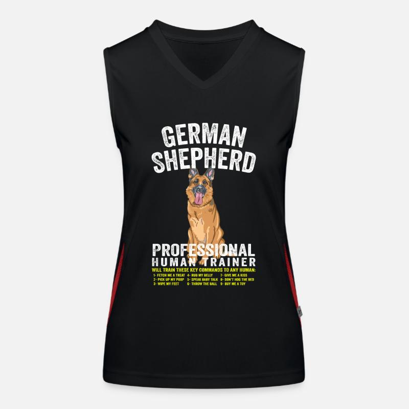 German Shepherd Professional Human Trainer Débardeur respirant contrasté Femme
