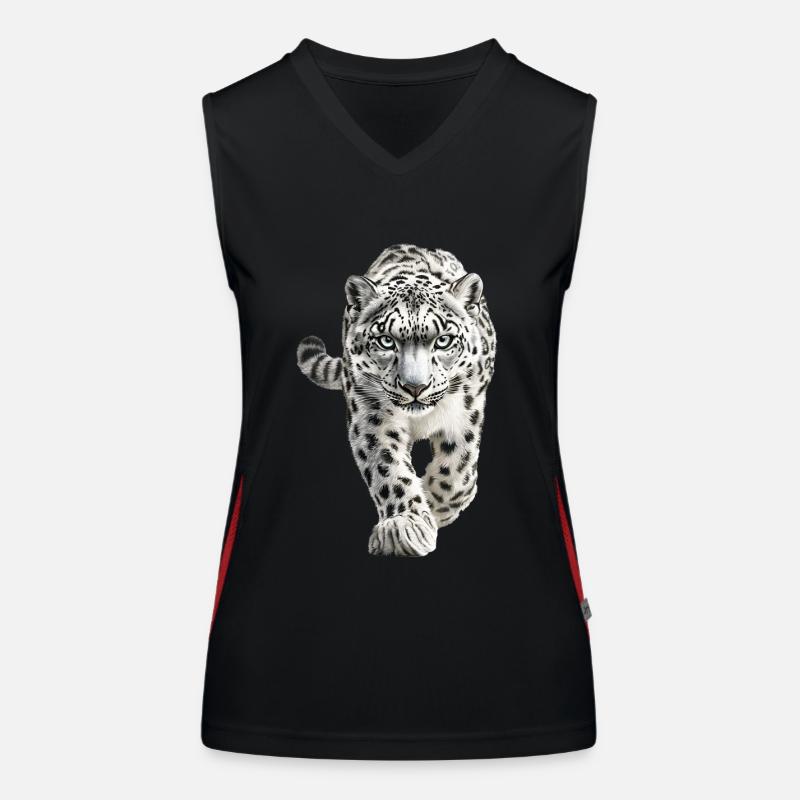 Schneeleopard Funktionelles Kontrast-Tank Top für Frauen