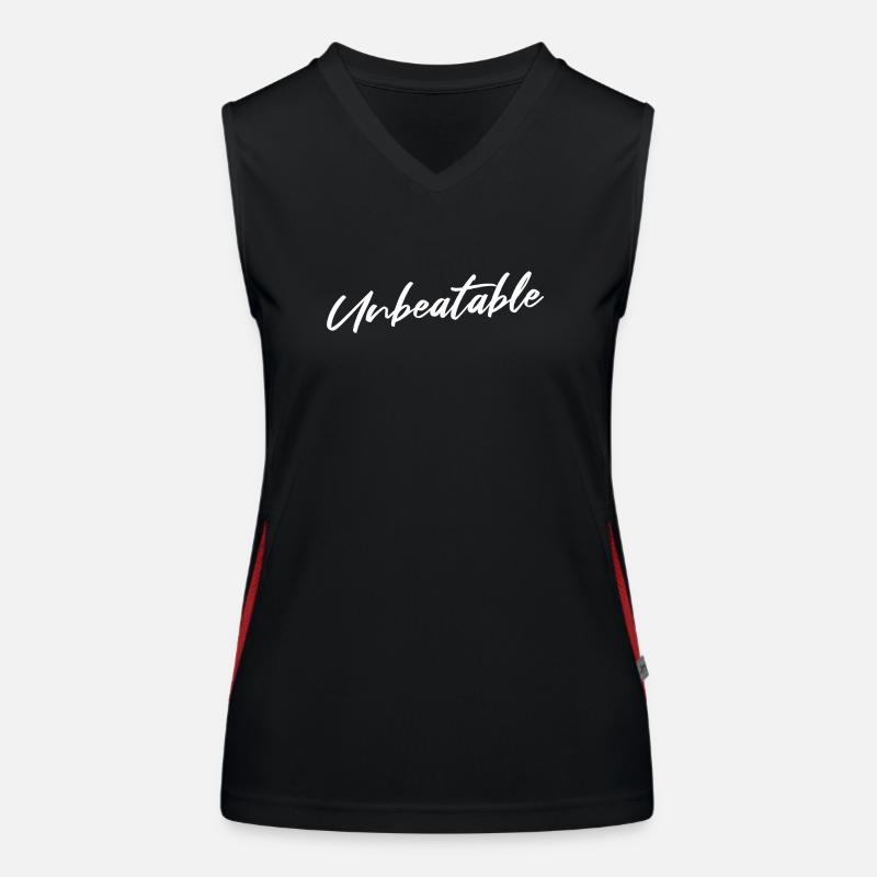 BASKETBALL - UNBEATABLE - SPRUCH Funktionelles Kontrast-Tank Top für Frauen